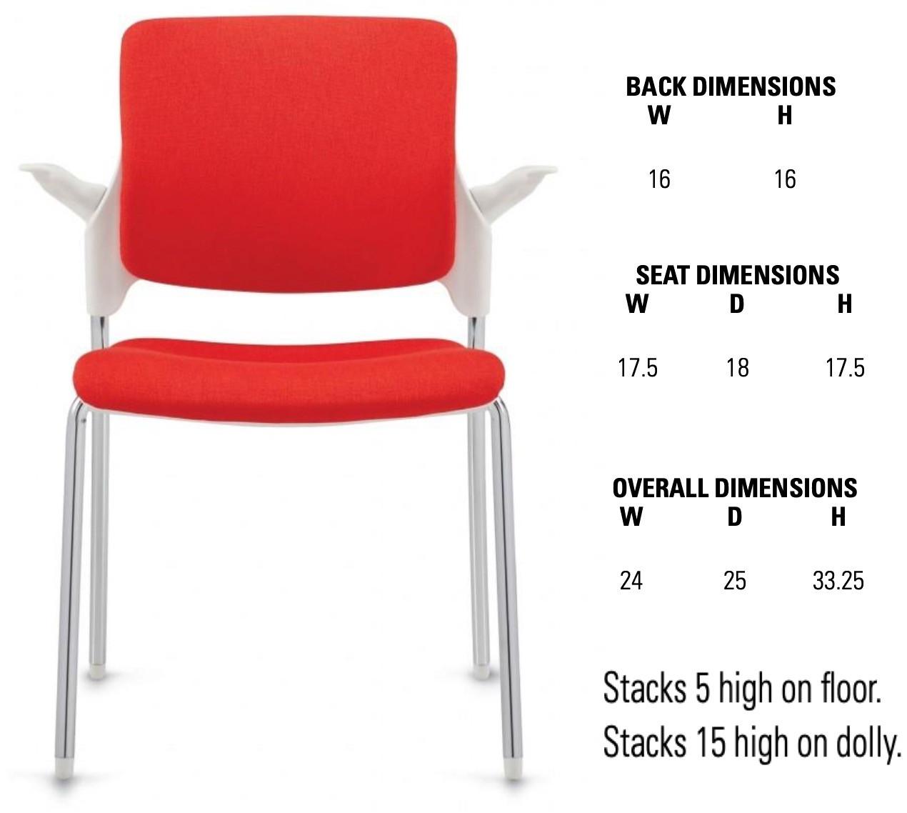 Global Total Office Global Stream Stackable Poly Shell Armchair with Upholstered Seat and Back 2075AUU