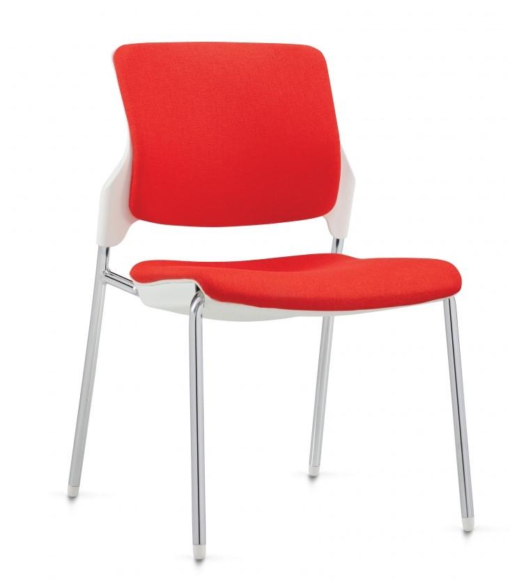 Global Total Office Global Stream Armless Stackable Poly Shell Chair with Upholstered Seat and Back 2075NUU