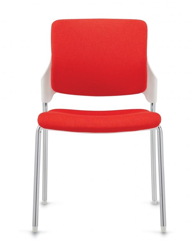 Global Total Office Global Stream Armless Stackable Poly Shell Chair with Upholstered Seat and Back 2075NUU