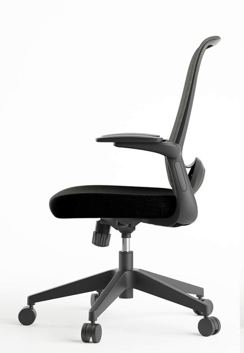 Right Angle Products Right Angle Charlie 2.0 Black Mesh Ergonomic Task Chair with Flip Arms FCC2TBBKF 