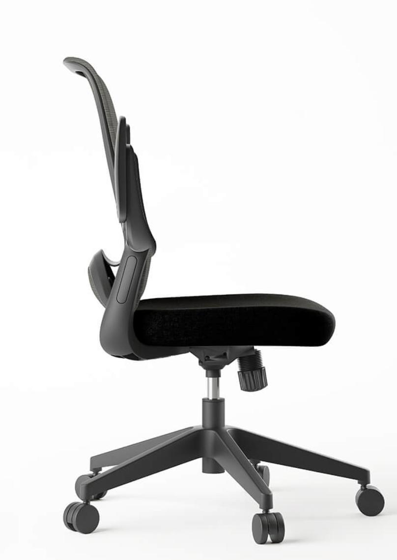 Right Angle Products Right Angle Charlie 2.0 Black Mesh Ergonomic Task Chair with Flip Arms FCC2TBBKF 