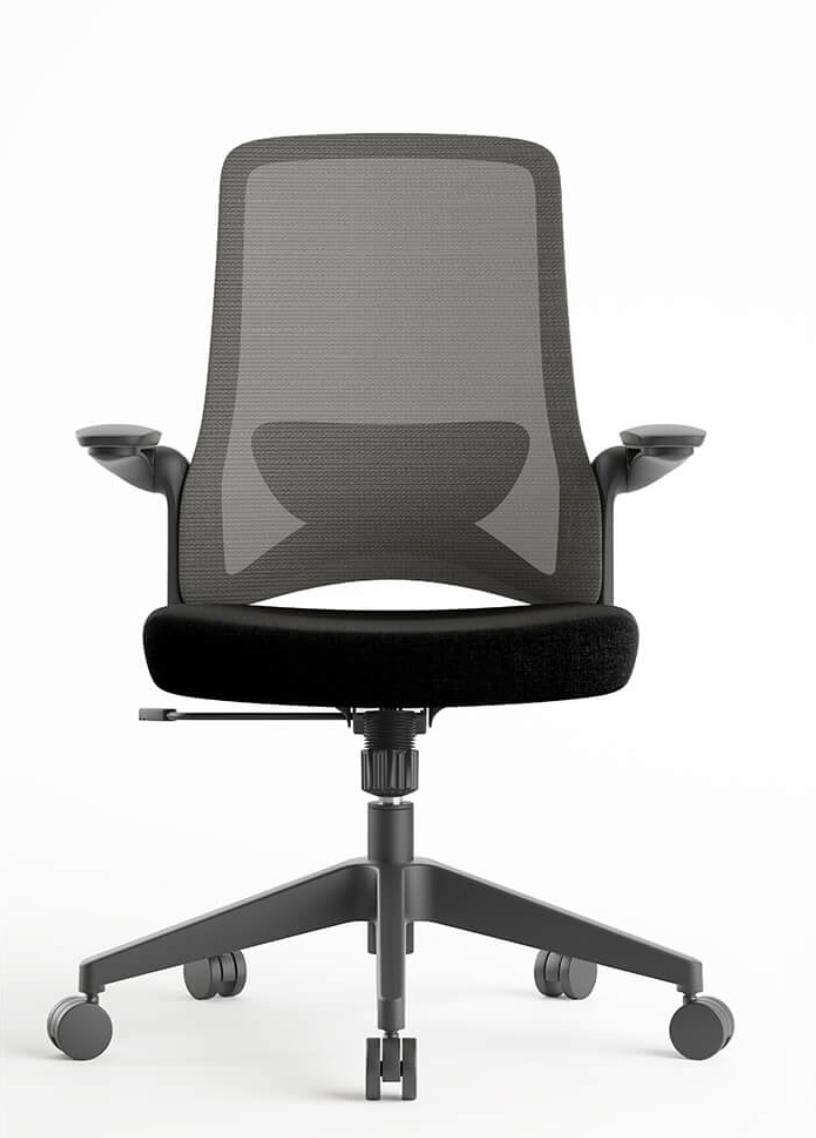 Right Angle Products Right Angle Charlie 2.0 Black Mesh Ergonomic Task Chair with Flip Arms FCC2TBBKF 