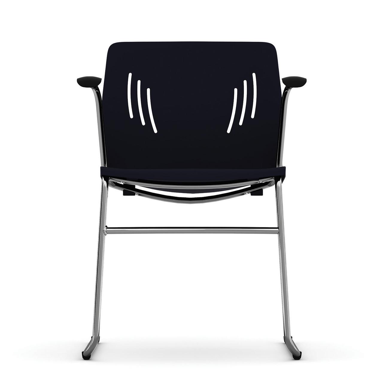Office Source Stacked Seating Collection Poly Guest Chair with Arms OSSN6016