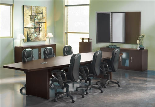 Mayline Group 10' Aberdeen Laminate Boardroom Table with Mocha Finish by Mayline