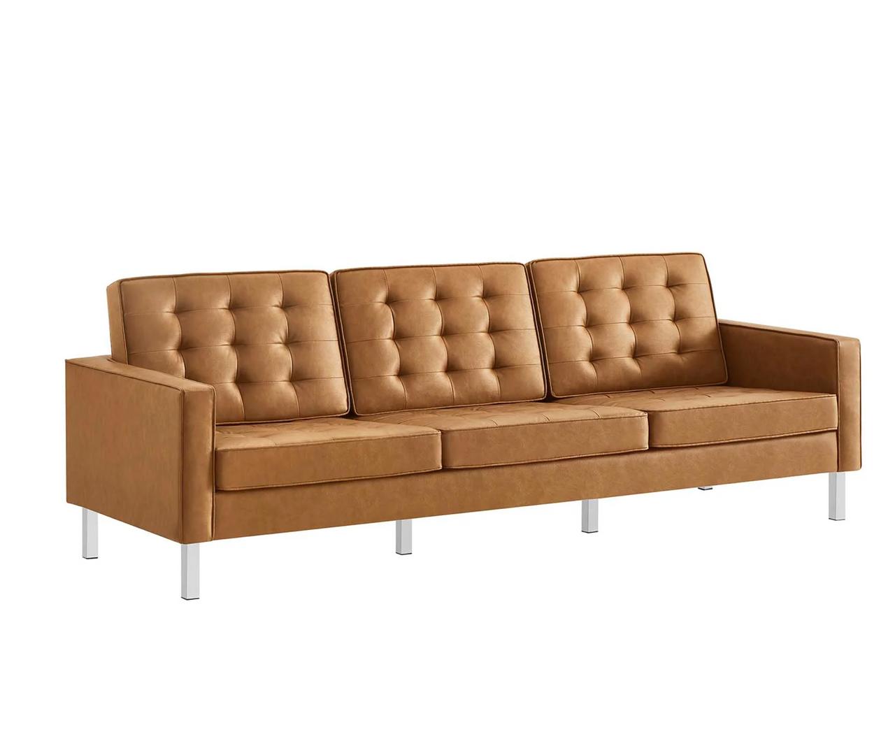  Modway Loft Tufted Vegan Leather Sofa EEI-3385 