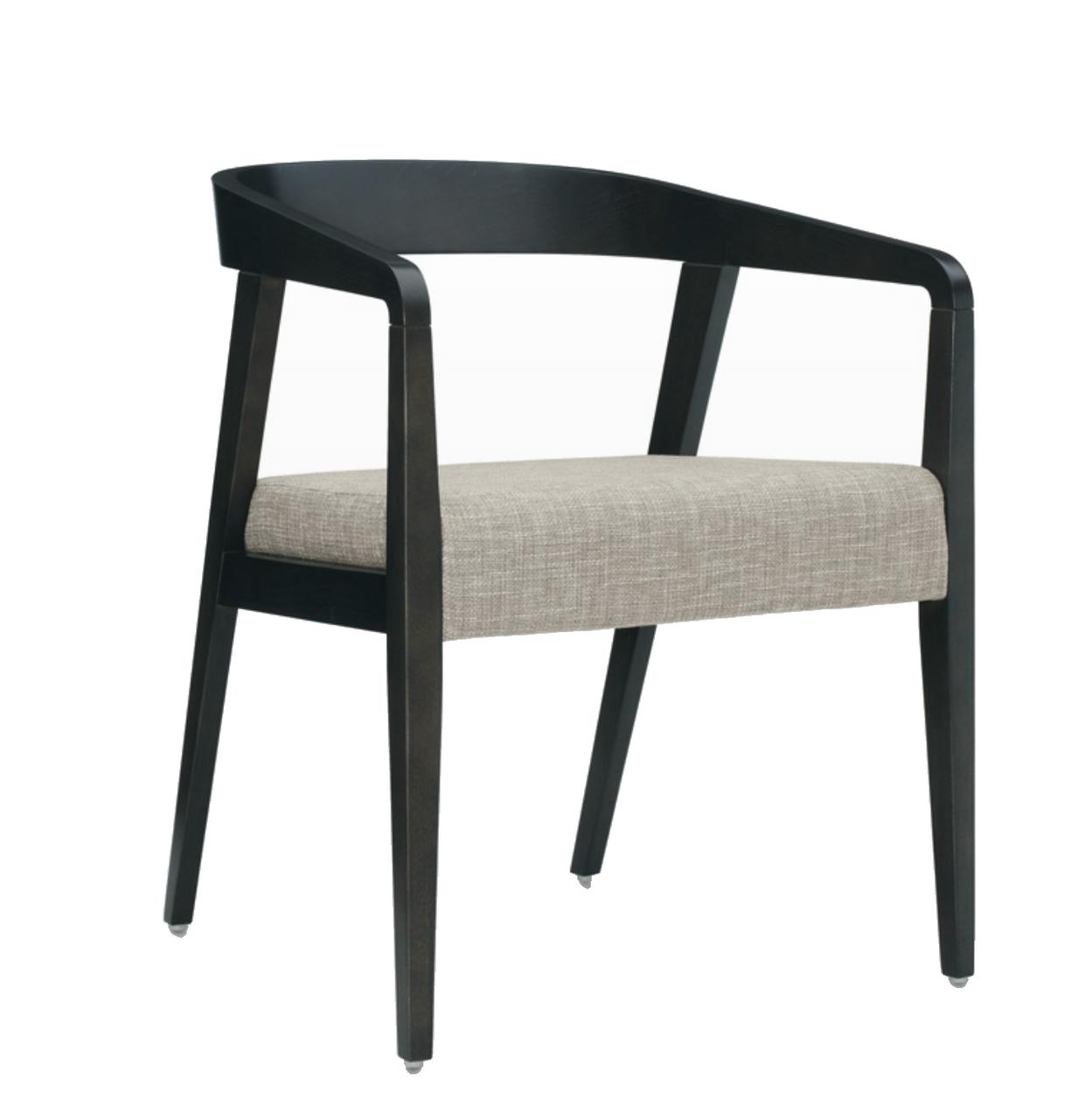 Global Total Office Global Chap Collection Curved Wood Back Guest Chair with Upholstered Seat 1005