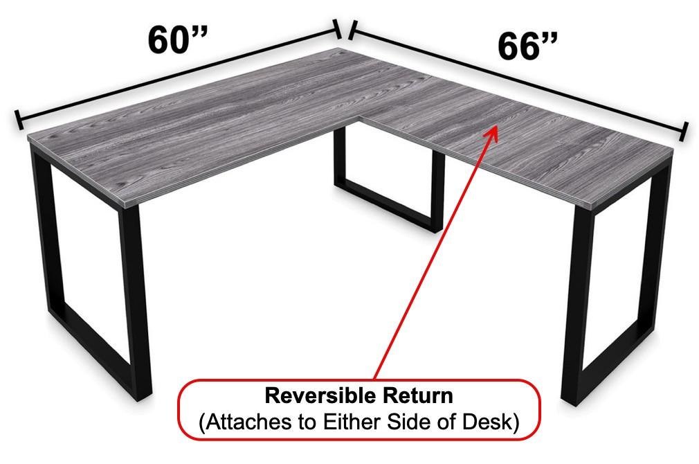  i5 Industries Fusion 60"W x 66"D Laminate L-Desk with Metal Legs 