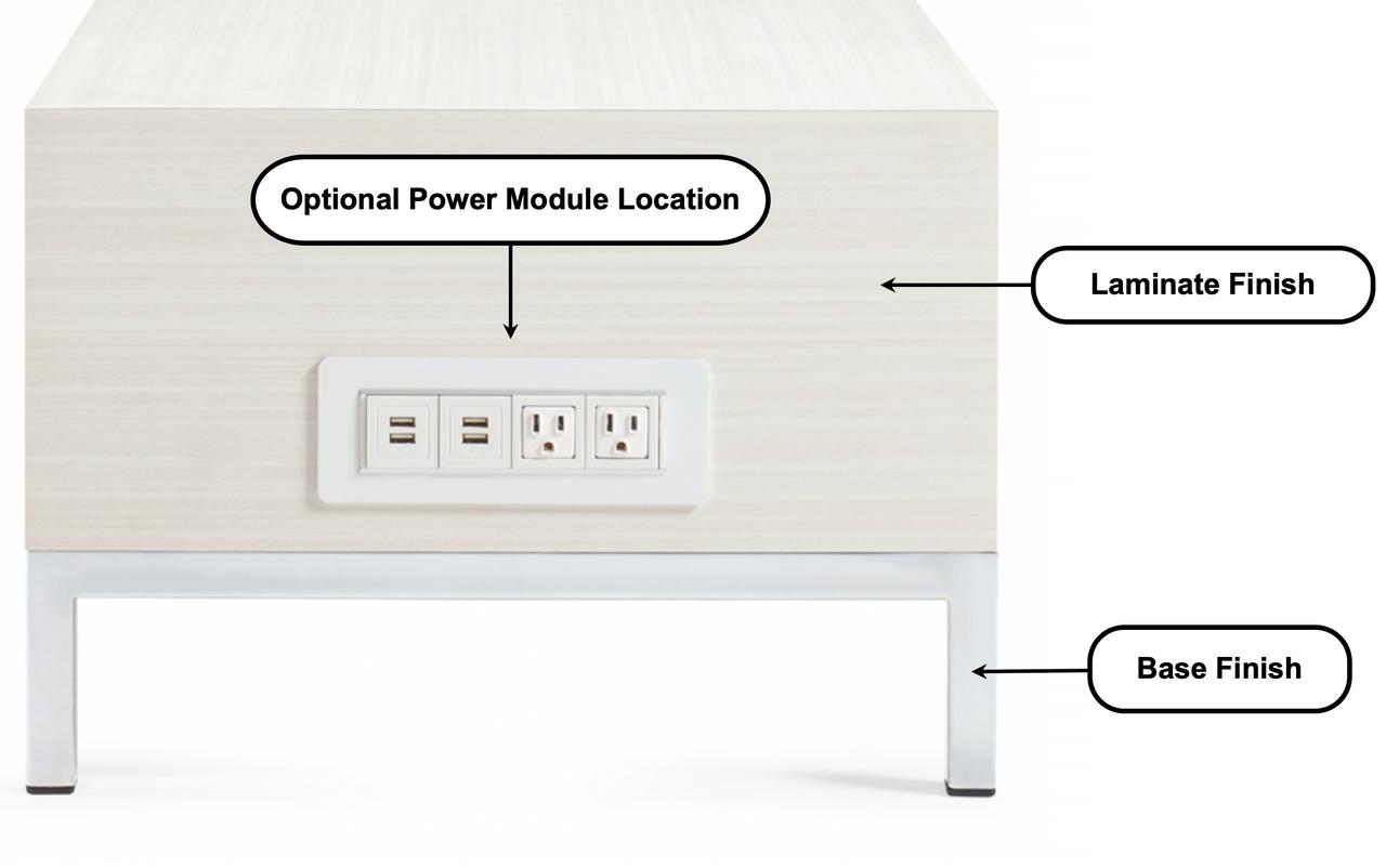 Global Total Office Global Citi Square Collection 20"W x 20"D x 16"H Cube Table S7911 (Available with Power!) 
