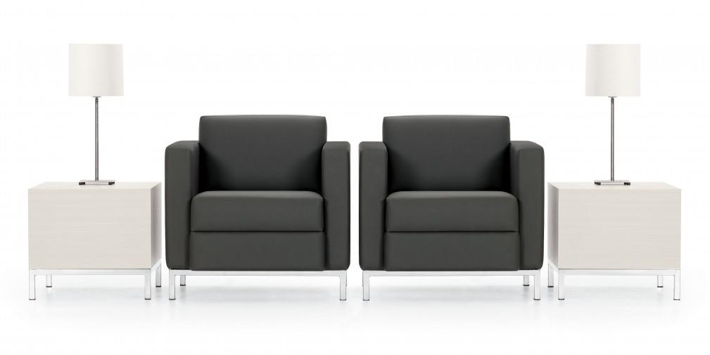 Global Total Office Global Citi Square Collection 20"W x 20"D x 16"H Cube Table S7911 (Available with Power!) 