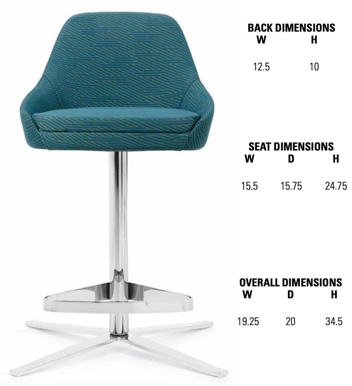 Global Total Office Global Drift Modern Metal Base Commercial Counter Height Stool 8053 