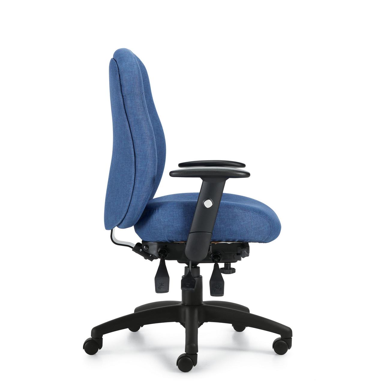 Offices To Go Upholstered Multi-Function Task Chair with Arms OTG11710 (Fabric & Vinyl Options!)