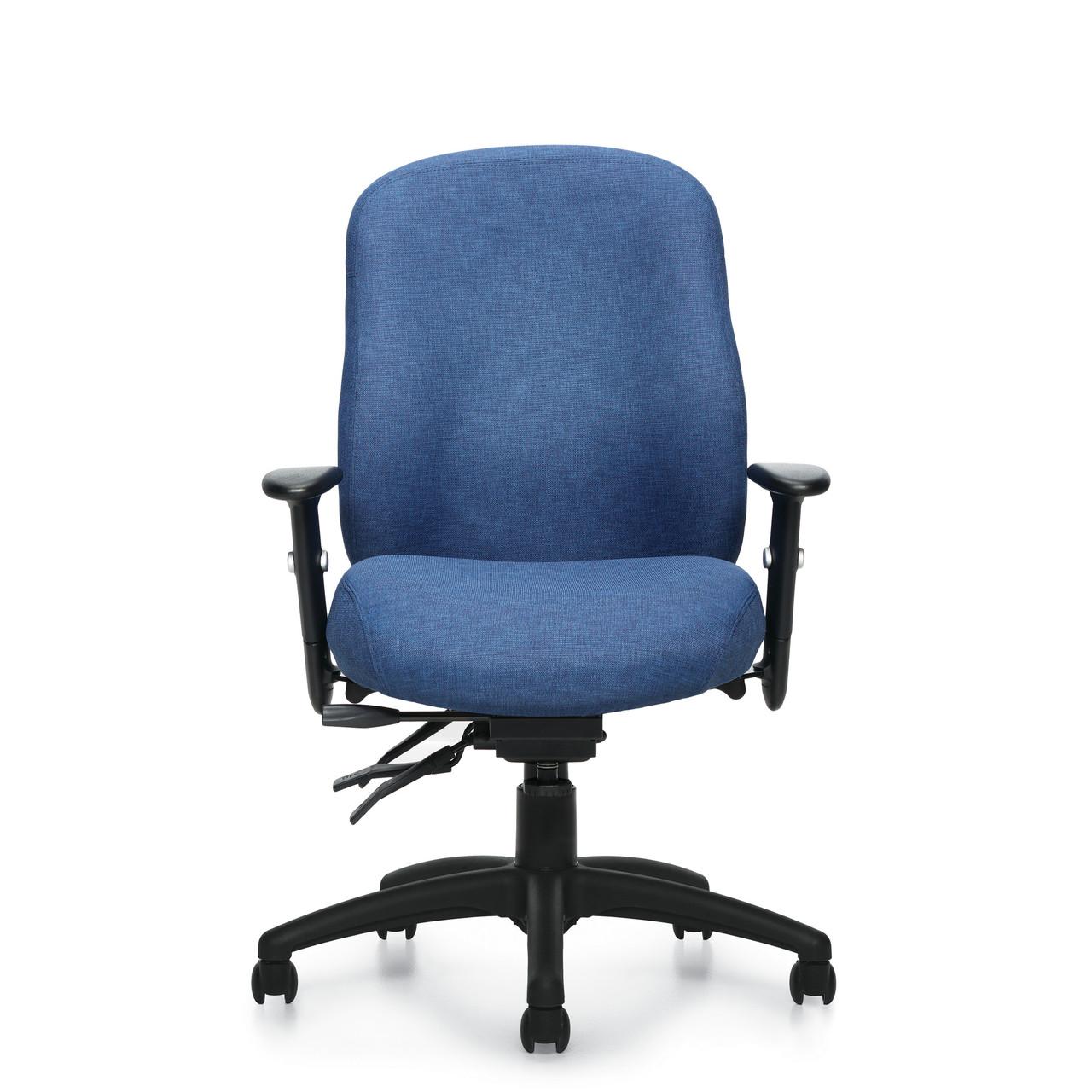 Offices To Go Upholstered Multi-Function Task Chair with Arms OTG11710 (Fabric & Vinyl Options!)