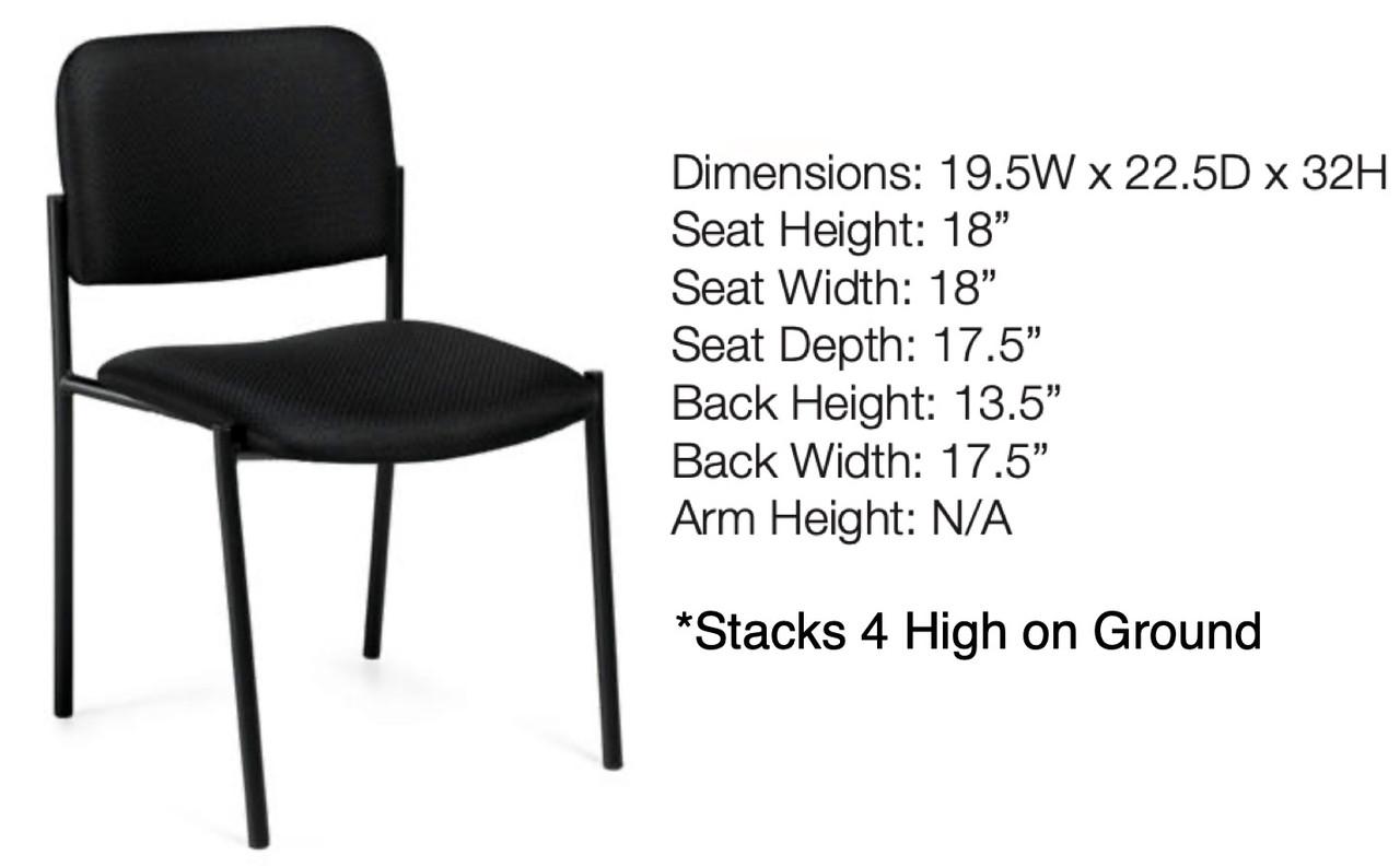 Offices To Go Armless Stackable Guest Chair OTG2748 (Fabric & Vinyl Options!)