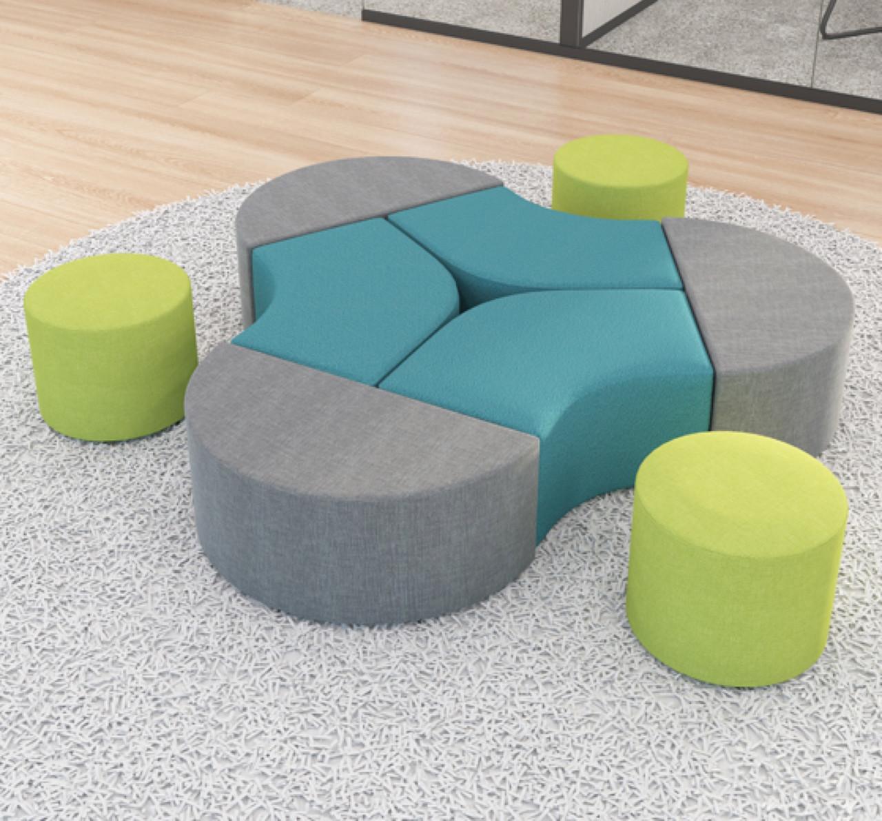  Offices To Go Modular 9 Piece Collaborative Lounge Seating Configuration (Fabric & Vinyl Options!) 