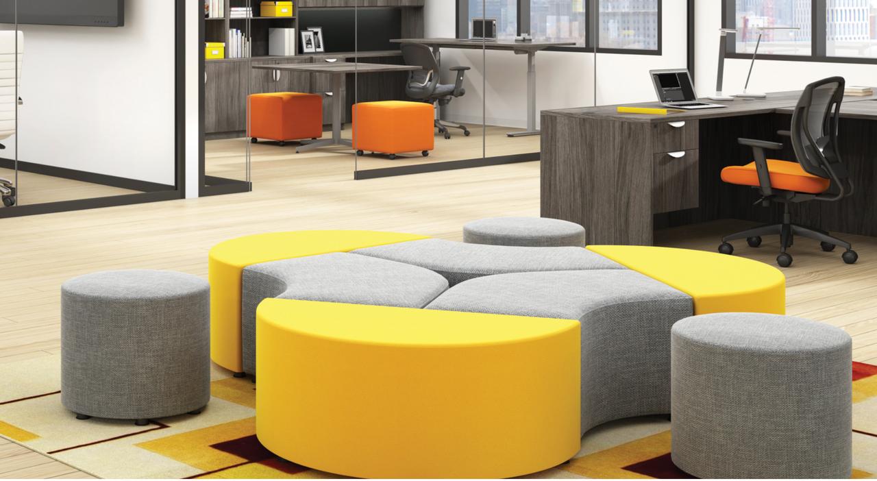  Offices To Go Modular 9 Piece Collaborative Lounge Seating Configuration (Fabric & Vinyl Options!) 