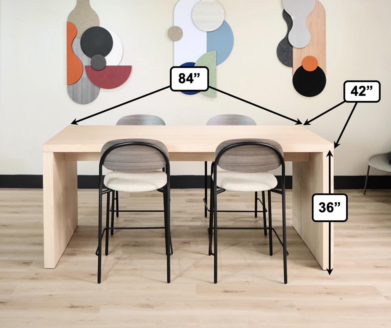 KFI Studios KFI Loci 42"D x 84"W x 36"H Stained Oak Collaborative Counter Height Table (Available with Power!) 