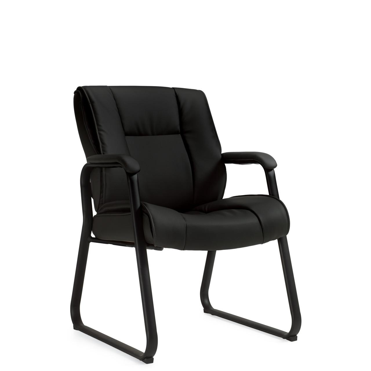  Offices To Go Black Luxhide Executive Style Guest Chair OTG2782 