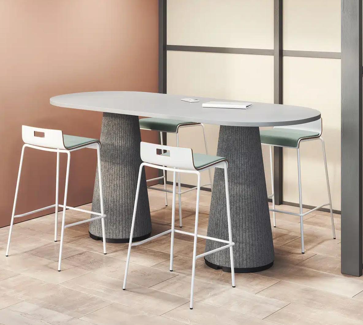 KFI Studios KFI Ember 7' Long Bar Height Laminate Top Collaborative Table with PET Felt Bases (Available with Power!) 