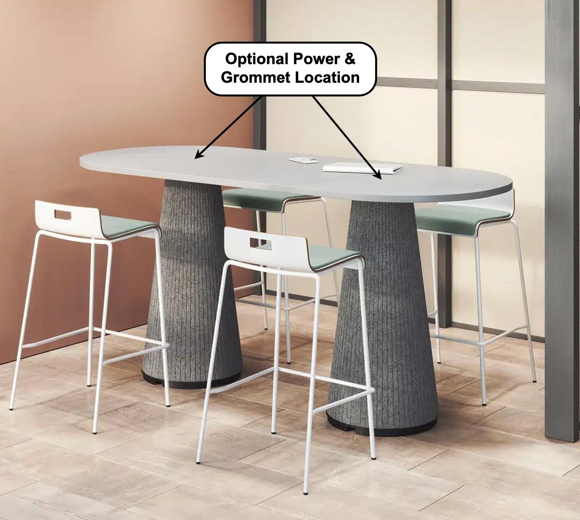 KFI Studios KFI Ember 7' Long Bar Height Laminate Top Collaborative Table with PET Felt Bases (Available with Power!) 
