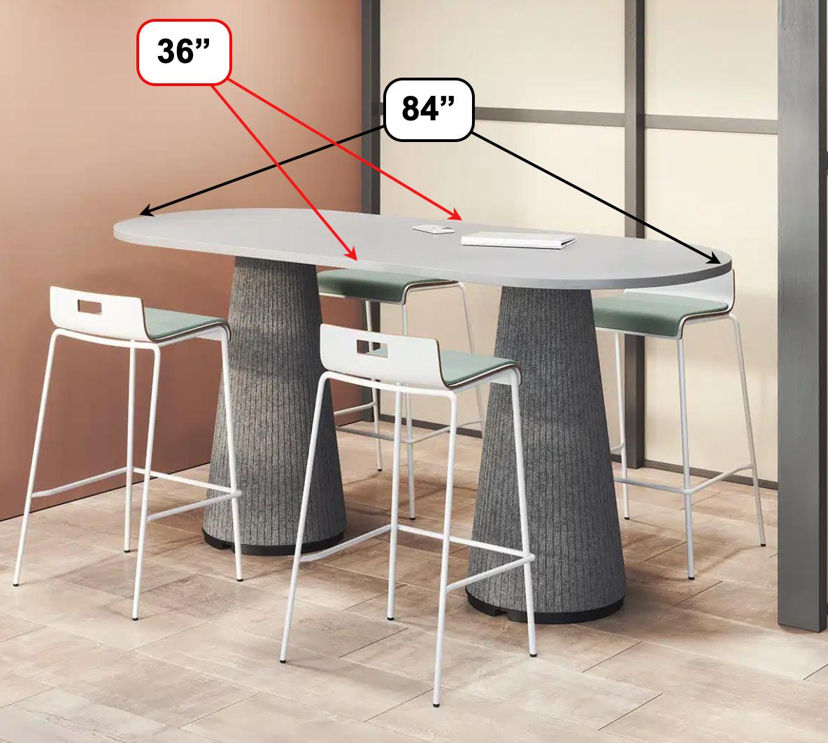 KFI Studios KFI Ember 7' Long Bar Height Laminate Top Collaborative Table with PET Felt Bases (Available with Power!) 
