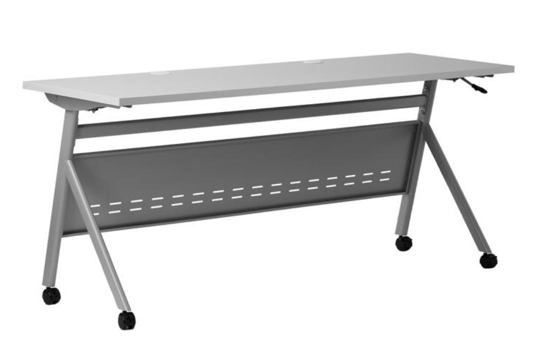 Flash Furniture 60" x 24" Gray Flip Top Training Room Table with Gray Steel Frame 