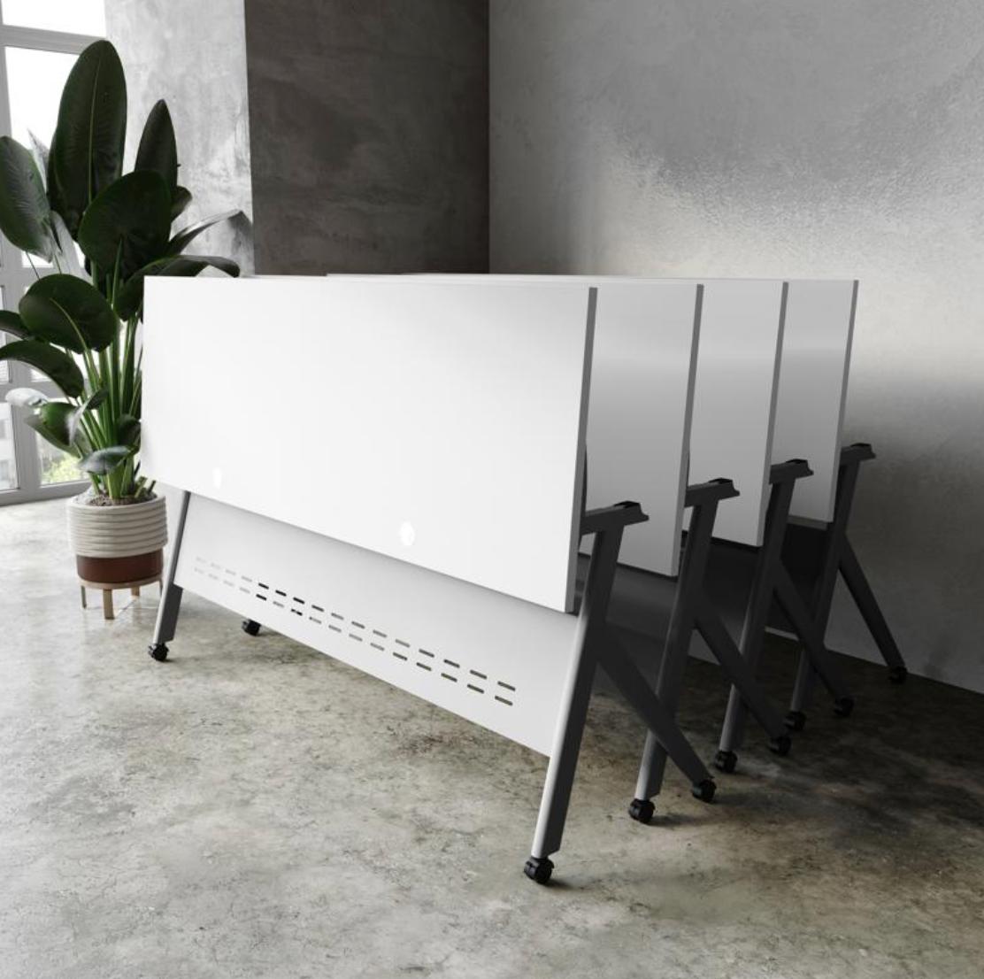 Flash Furniture 6' x 2' Gray Flip Top Nesting Training Table with