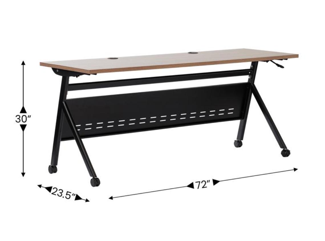 Flash Furniture 6' x 2' Walnut Laminate Flip Top Nesting Training