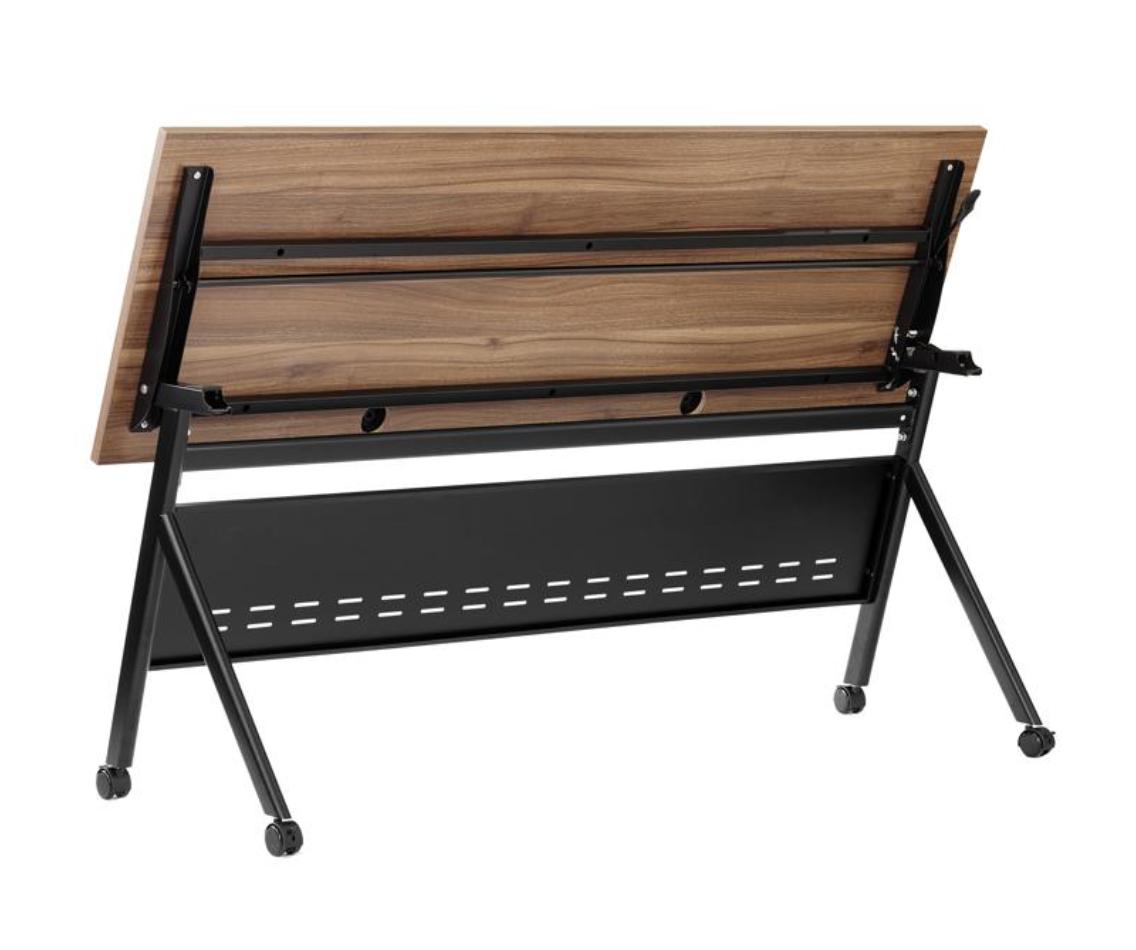 Flash Furniture 6' x 2' Walnut Laminate Flip Top Nesting Training