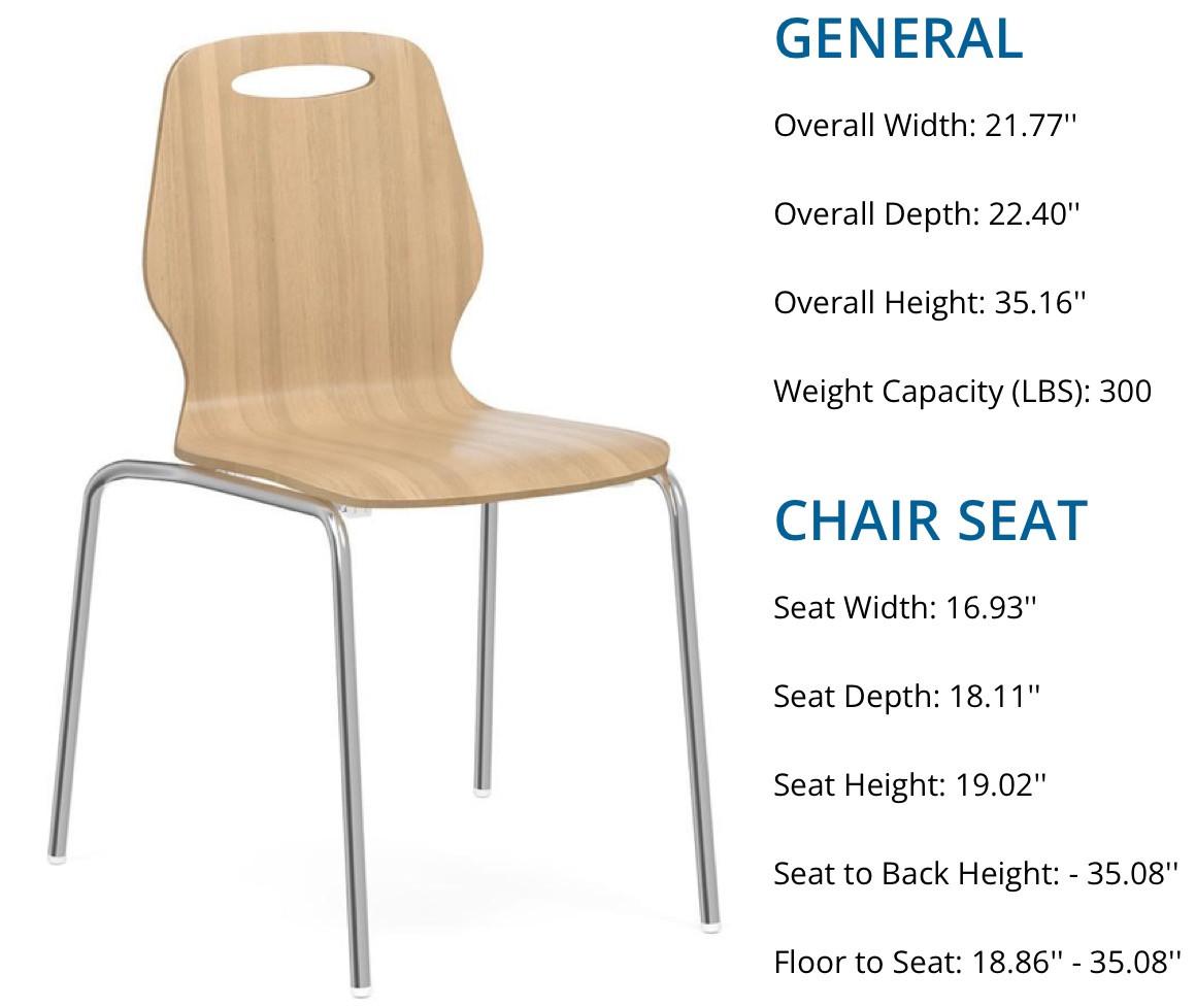 Office Source Shay Collection Hourglass Bentwood Standard Height