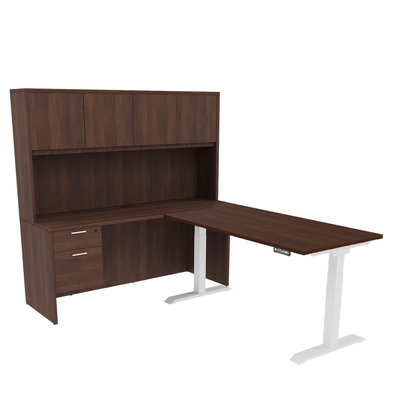  i5 Industries iRize Height Adjustable L-Desk with Closed Hutch 