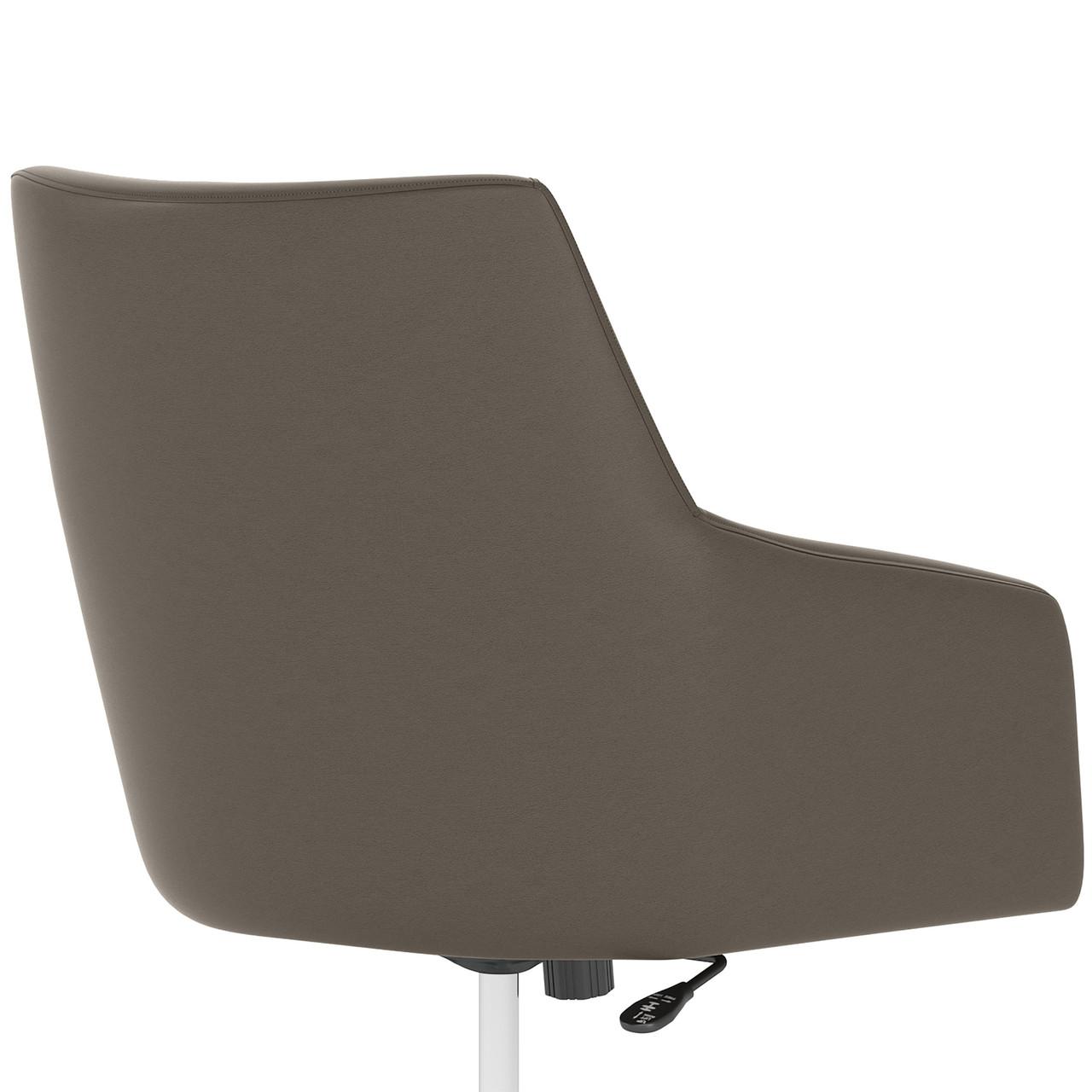 Bush Business Furniture Echo Mid Back Leather Box Chair in Washed Gray 