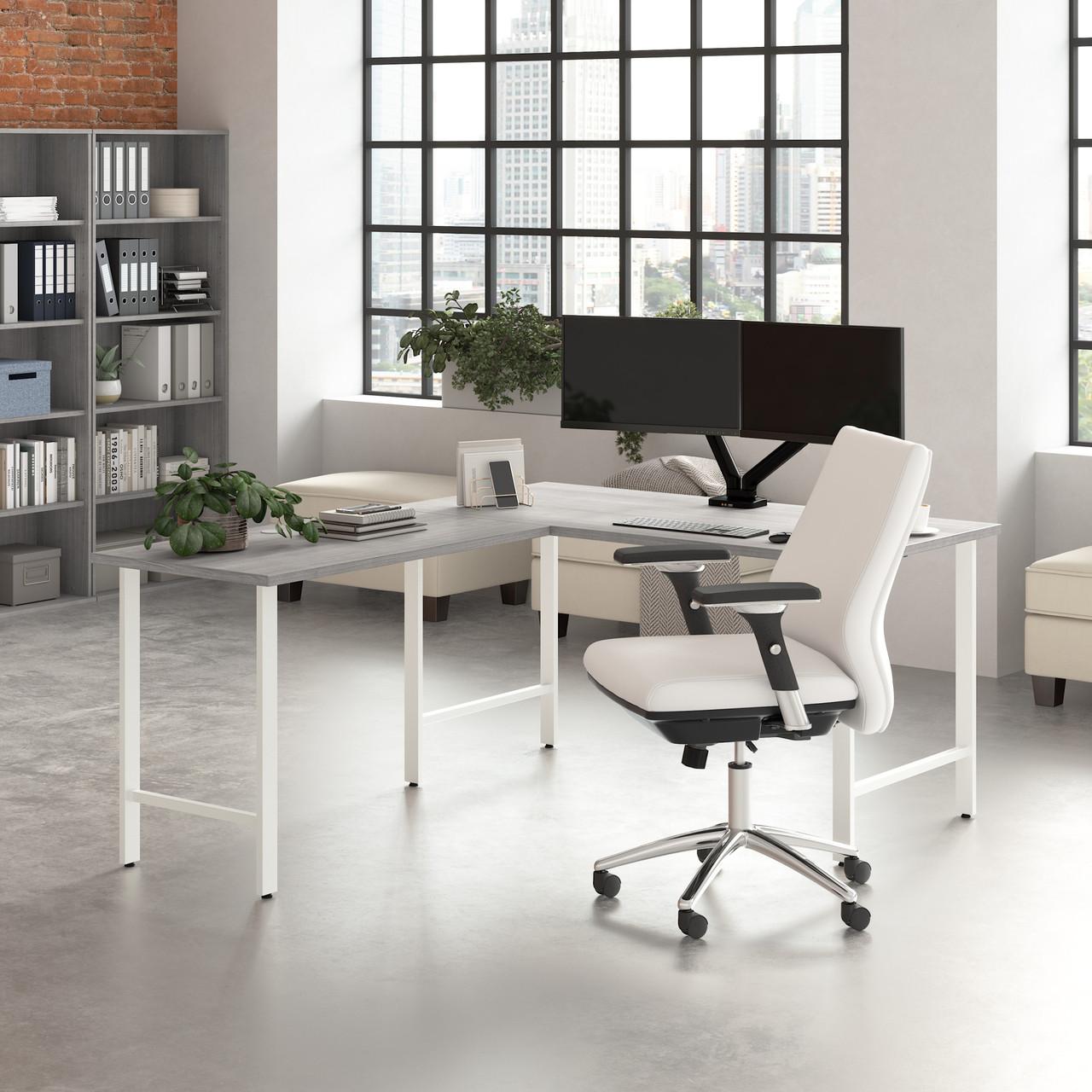 Bush Business Furniture Hustle 60W L Shaped Computer Desk with Metal Legs 