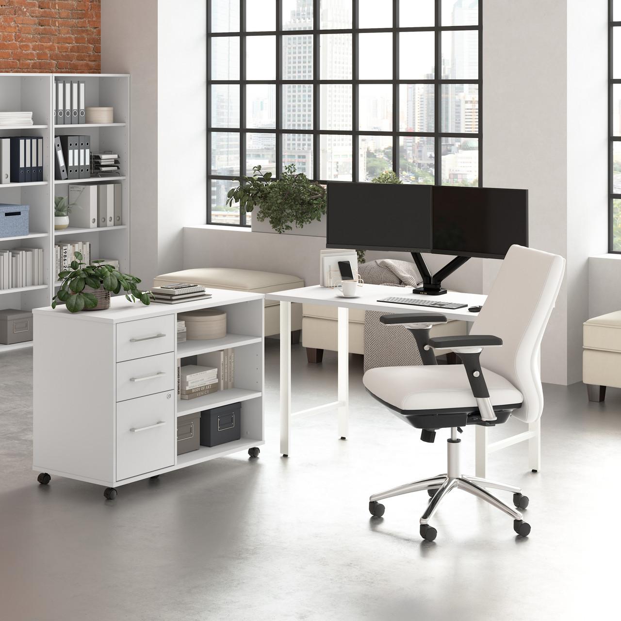  Bush Business Furniture Hustle 48W x 24D Computer Desk and Storage Cabinet with Drawers and Shelves 