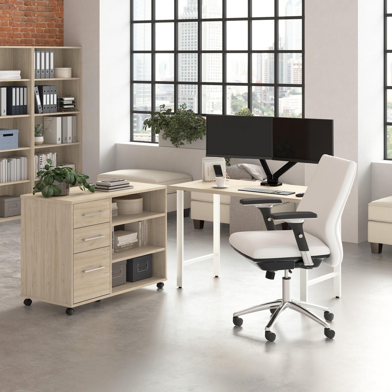  Bush Business Furniture Hustle 48W x 24D Computer Desk and Storage Cabinet with Drawers and Shelves 