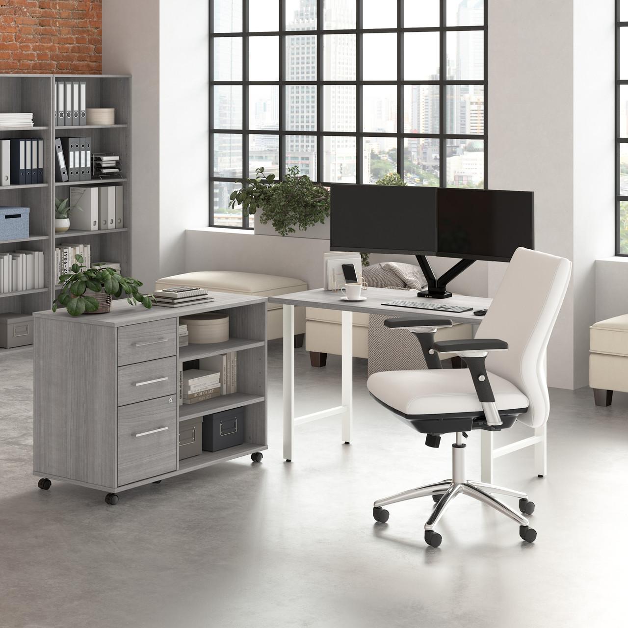  Bush Business Furniture Hustle 48W x 24D Computer Desk and Storage Cabinet with Drawers and Shelves 