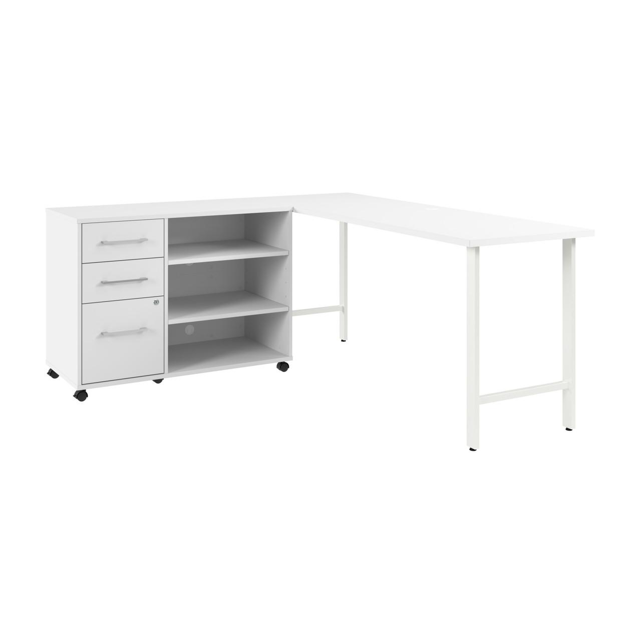  Bush Business Furniture Hustle 72W x 24D Computer Desk and Storage Cabinet with Drawers and Shelves 