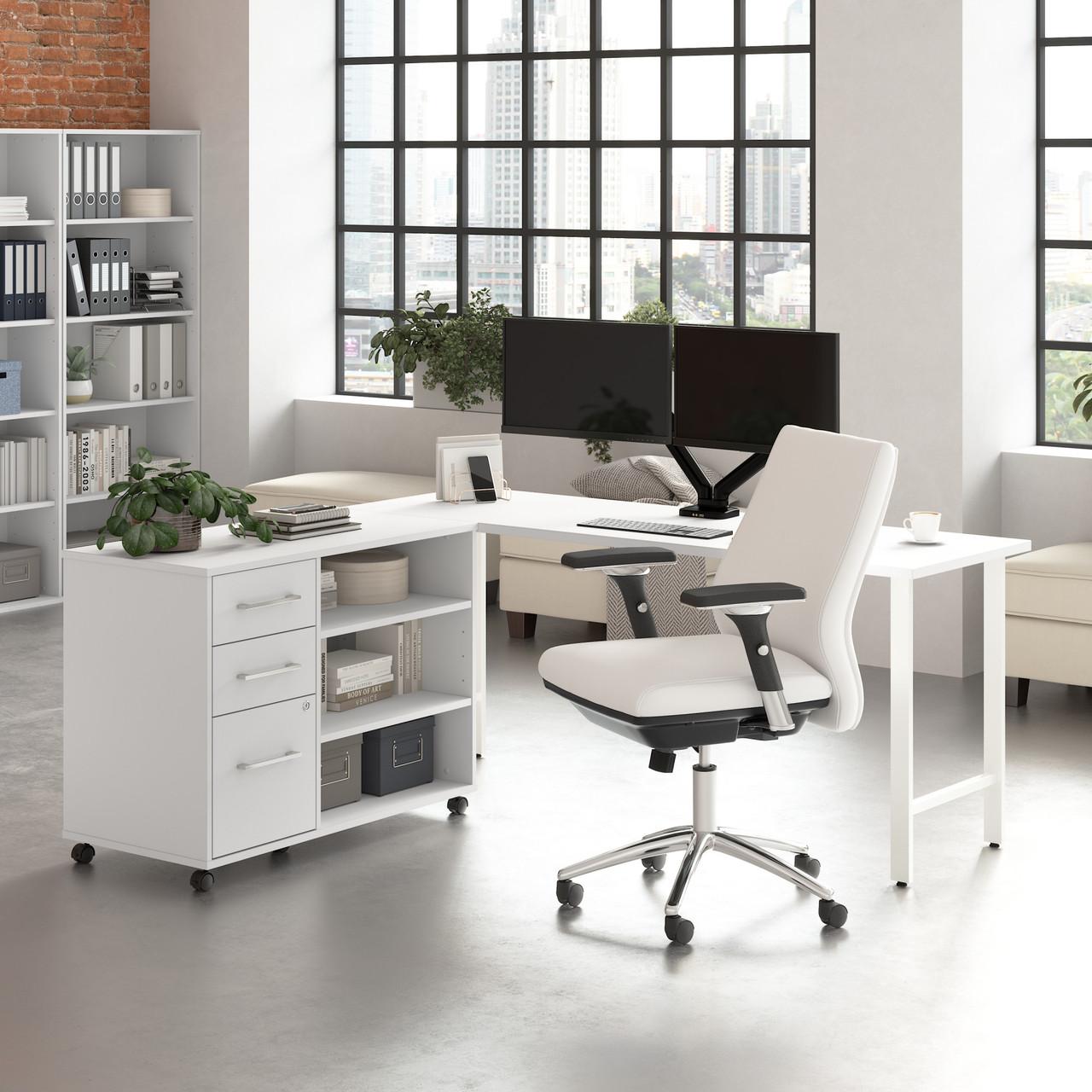  Bush Business Furniture Hustle 72W x 24D Computer Desk and Storage Cabinet with Drawers and Shelves 