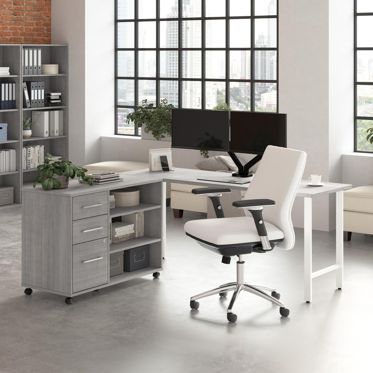  Bush Business Furniture Hustle 72W x 24D Computer Desk and Storage Cabinet with Drawers and Shelves 