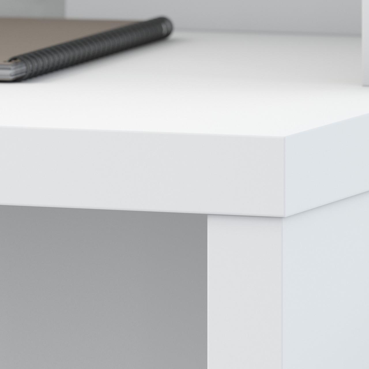  Bush Business Furniture Echo 72W Bow Front Desk in Pure White 