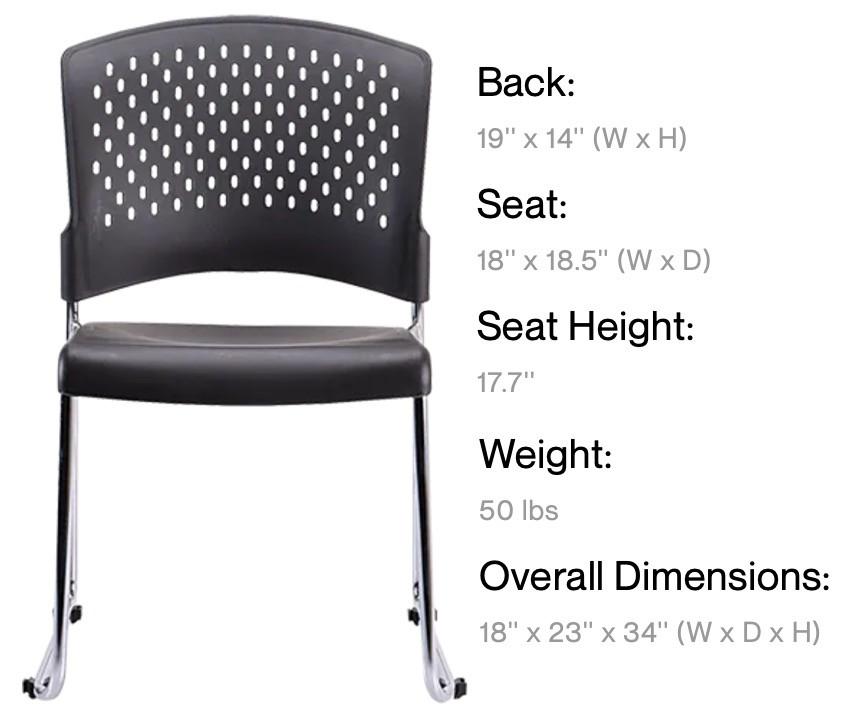 Eurotech Seating Aire Series S4000 Black Stack Chair (4 Pack!)