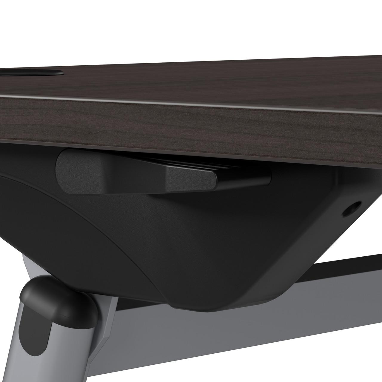  Bush Business Furniture Envision 60W Training Table with Powered Grommets and 2 Chairs with Arms 
