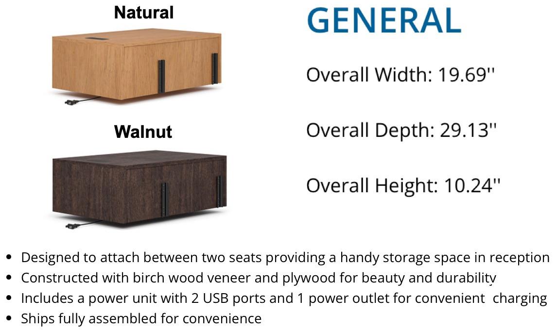  Office Source Saxon Connecting Table with Power OSRL3017NA 