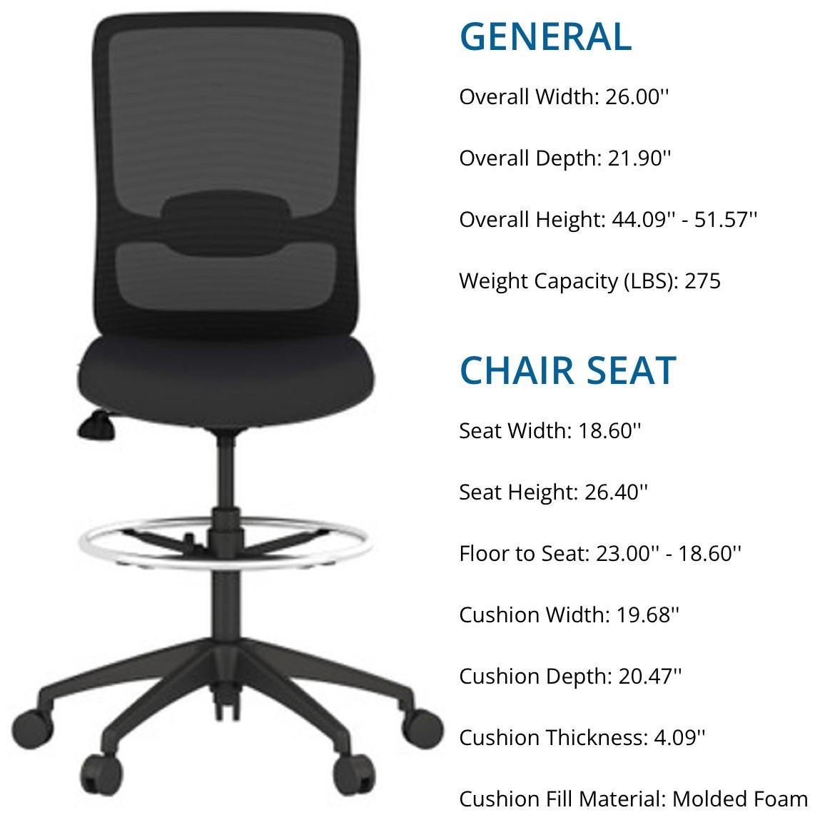  Office Source Orion Armless Mesh Back Task Stool OSST7009 