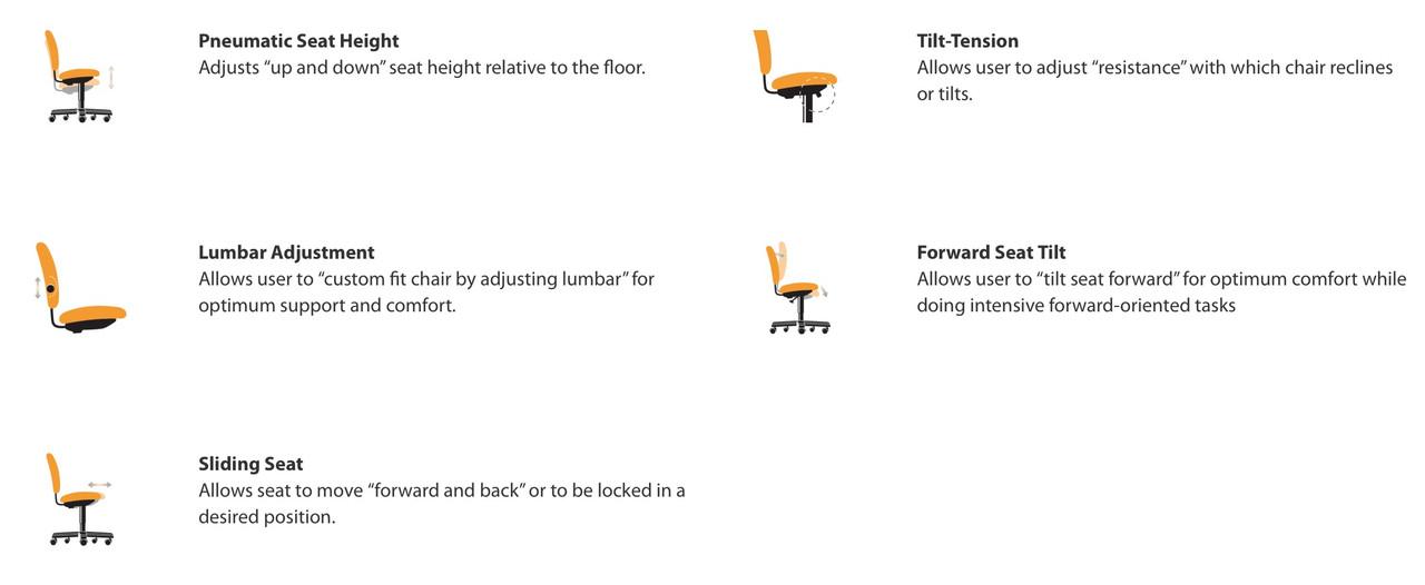  Office Source Orion Armless Mesh Back Task Stool OSST7009 