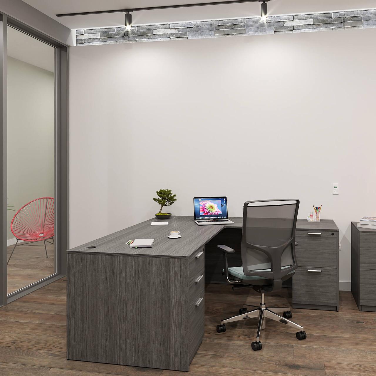  i5 Industries Kai Collection 71x78 Laminate L-Desk with Pedestals D7178P-7 