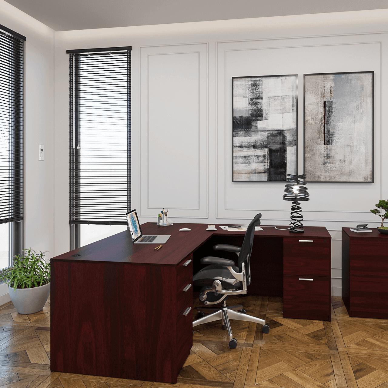  i5 Industries Kai Collection 71x78 Laminate L-Desk with Pedestals D7178P-7 
