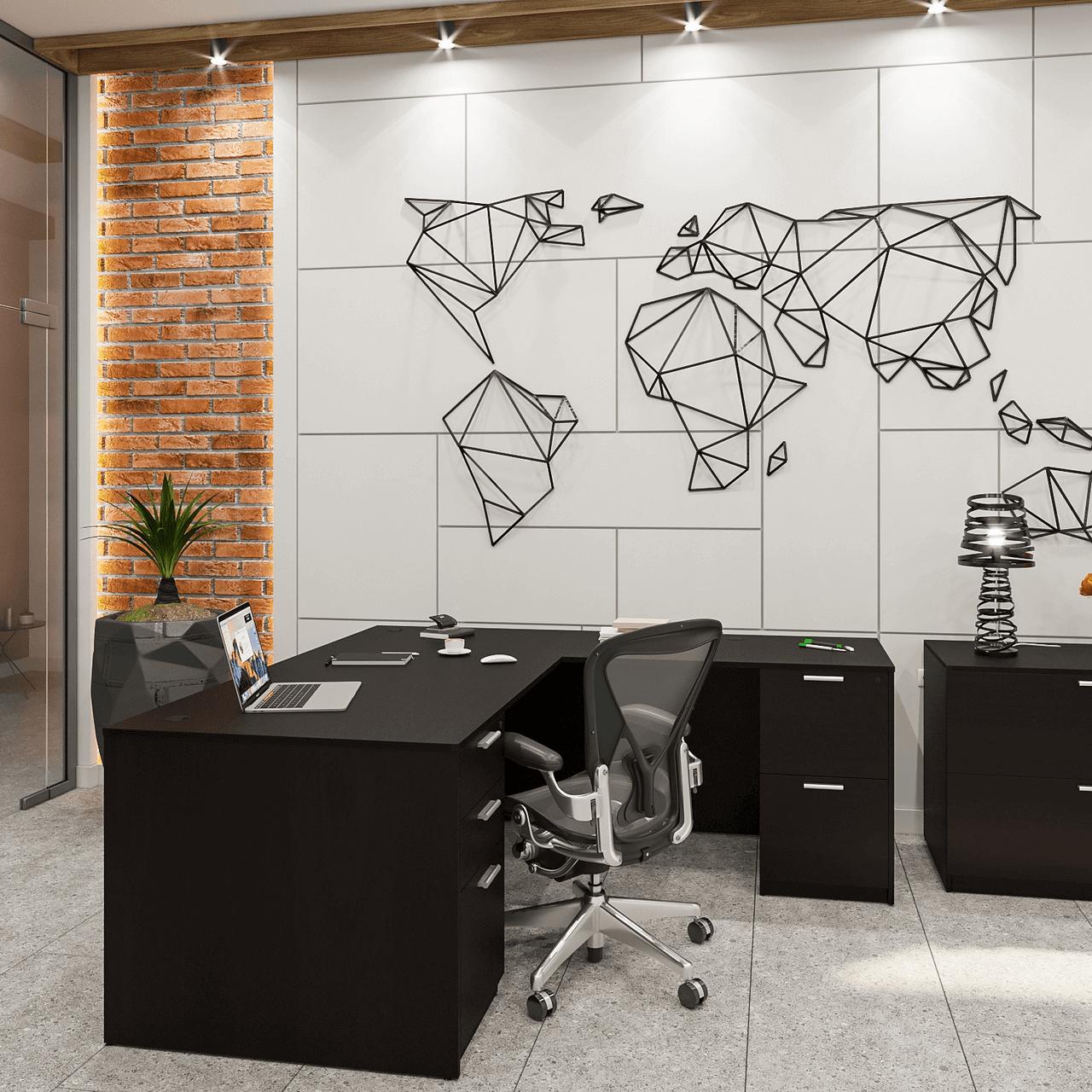  i5 Industries Kai Collection 71x78 Laminate L-Desk with Pedestals D7178P-7 