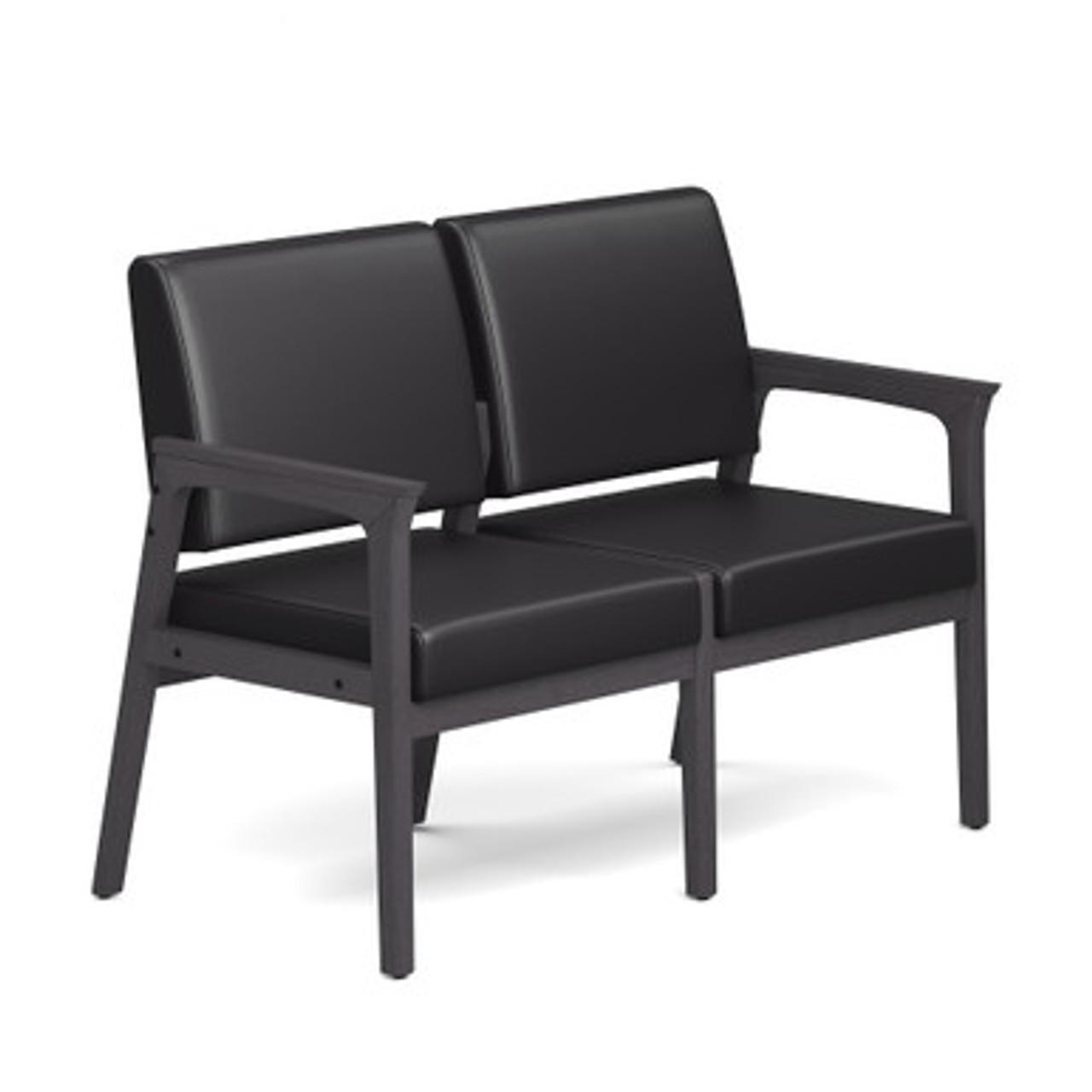 Office Source Aiden Wood Frame 2 Seat Reception Bench OSGS4017