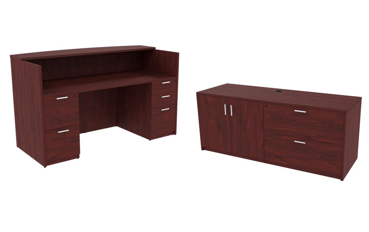  i5 Industries Kai 71"W Reception Desk with Multi-Purpose Filing and Storage Cabinet 