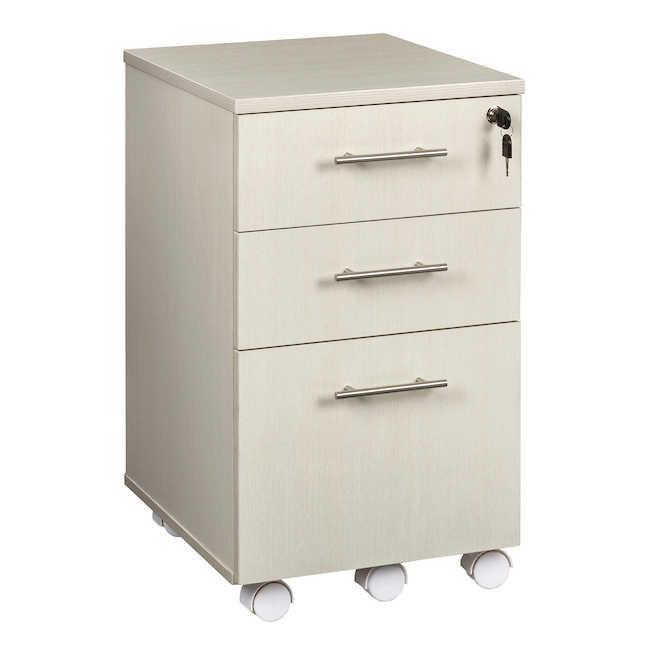 Mayline Group Mayline Medina Glass Transaction Top Reception Desk with Mobile File Pedestal